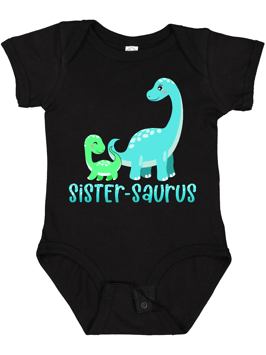 Inktastic Sister-saurus Cute Brontosaurus Family Boys or Girls Baby Bodysuit